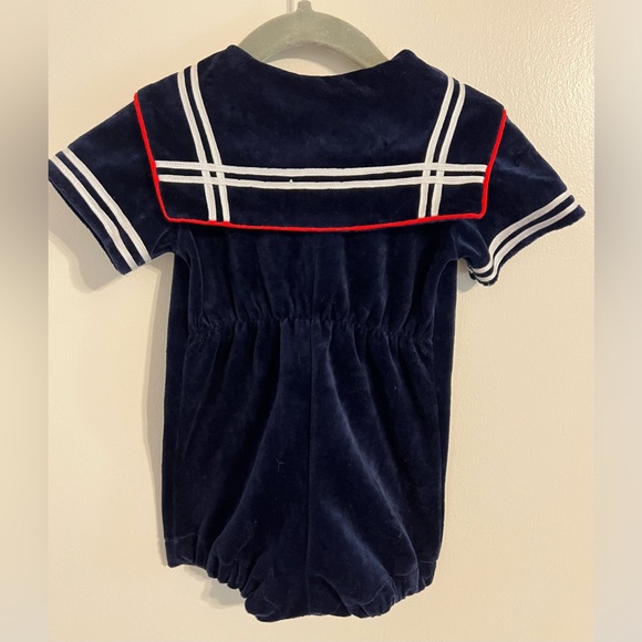 Petit Jardin Size Large Vintage Velvet Sailor Shorts 
Luxe Navy Blue Velour - Picture 3 of 15